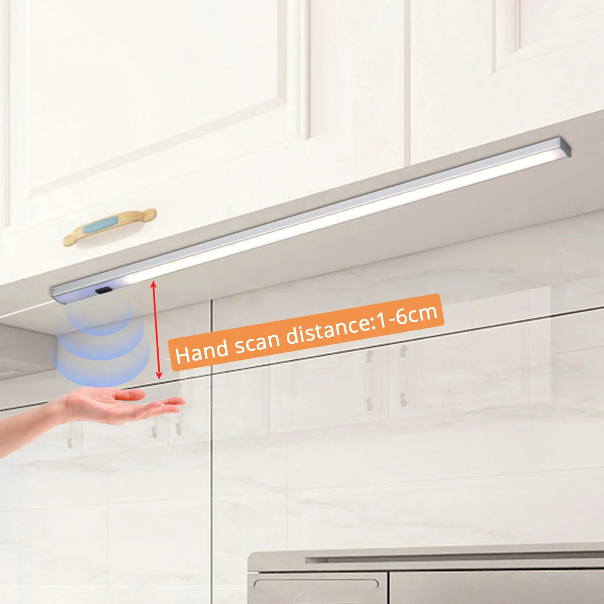 Showlu Smart General CHNAITEKE motion sensor LED light illuminating a dark space with a sleek, modern design and motion detection feature.