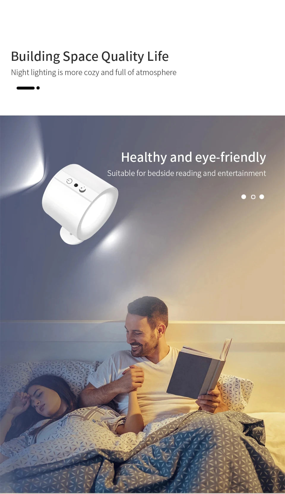 Rechargeable LED wall sconce by Showlu Smart General showing modern design with built-in light and wall mount for indoor use.