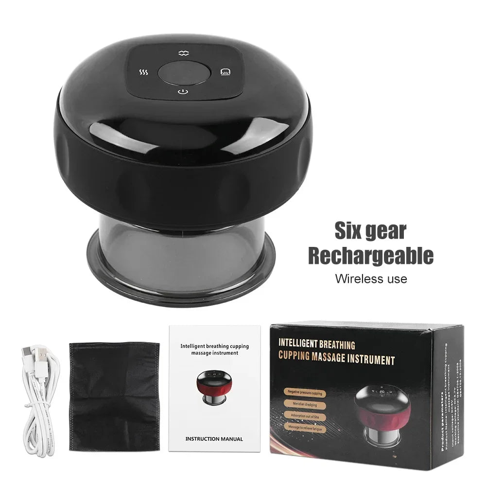 Electric cupping therapy set by Showlu Fashion Store with vacuum scraping massagers for muscle relief and skin therapy.
