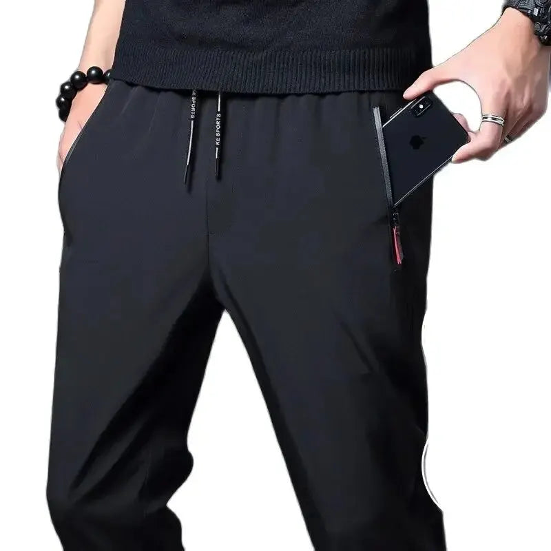Lightweight SHOWLU men's straight slim fit casual pants, joggers with a modern, sleek design and comfortable fit.