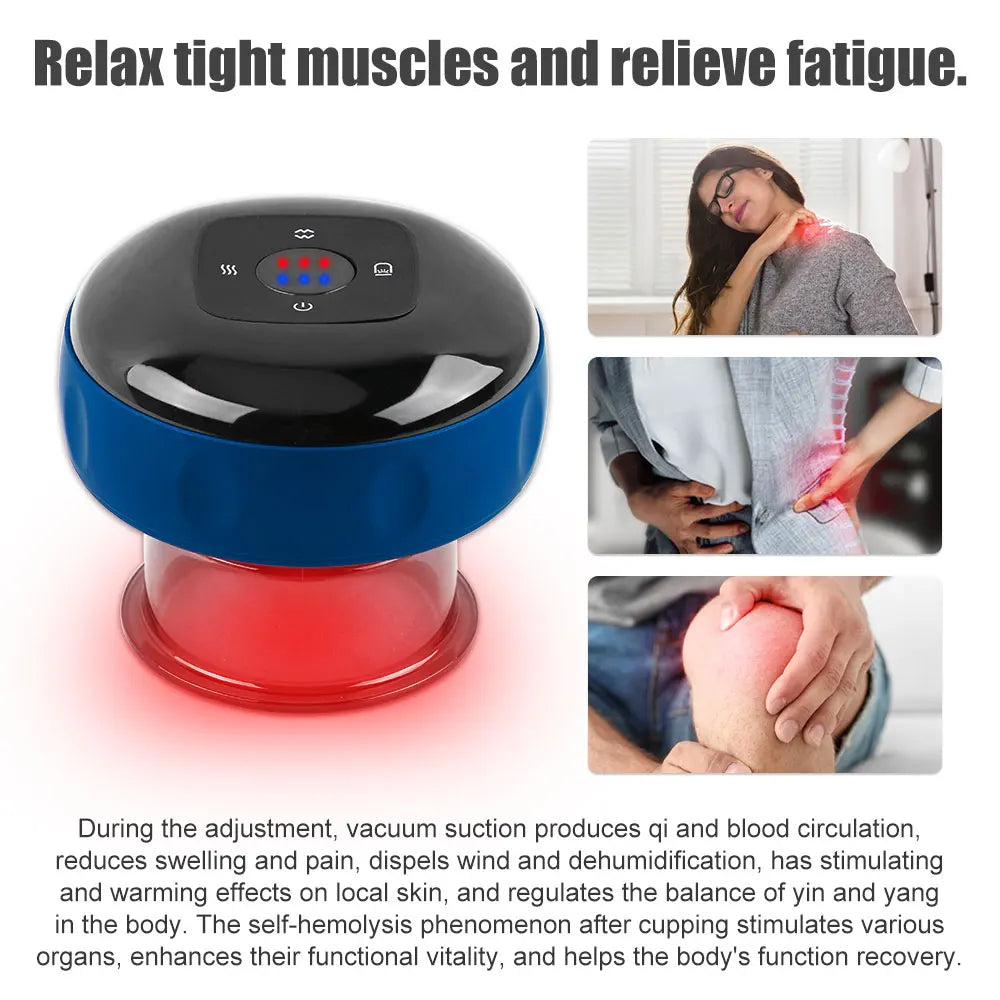 Showlu Fashion Store Electric Cupping Therapy Set with vacuum scrapers for massage and skin therapy, shown in the image.
