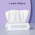 Showlu Fashion disposable face towels, soft cotton dry rags, 100-pack for facial cleansing and skincare use.