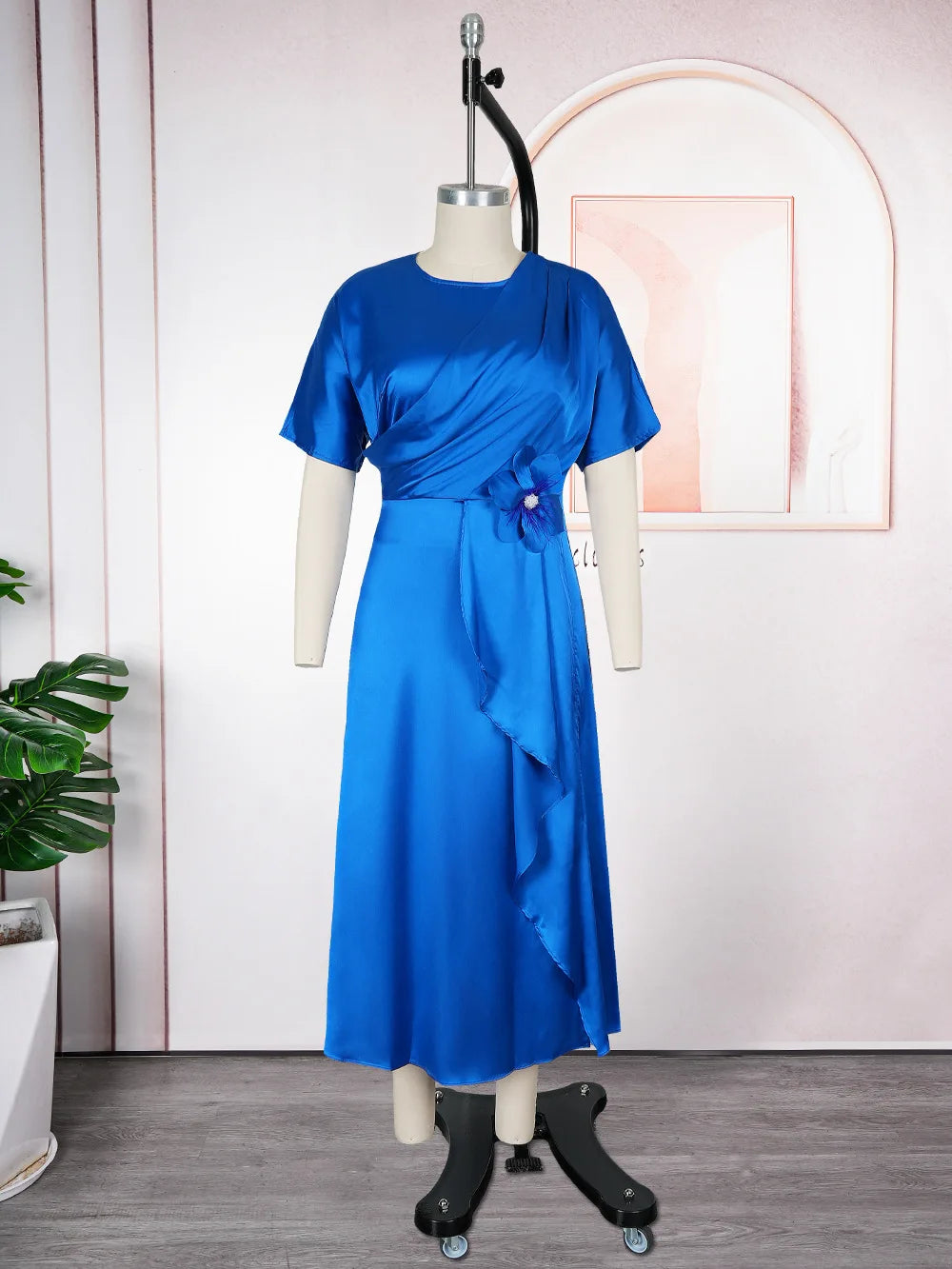 Fashion Flower African Dresses for Women Plus Size Africa Clothes Dashiki Ankara Outfits Gown Elegant Muslim Wedding Dress
