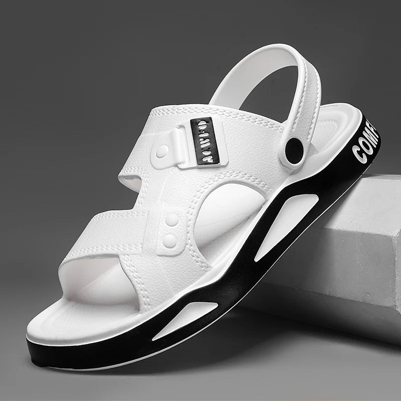Men's summer EVA slippers with open-toe design, thick soles, non-slip outdoor beach sandals from Showlu Fashion.
