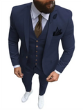 Men's pink 3-piece slim fit suit with notch lapel, designed for weddings, from SHOWLU FASHION STORE.