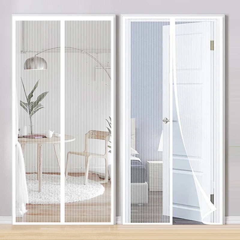 Showlu Smart General magnetic mesh door curtain with self-adhesive anti-mosquito screen, featuring fine mesh for insect protection.