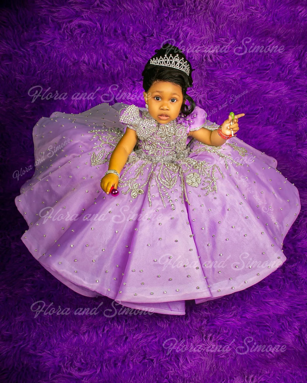Purple Flower Girl Dresses For Wedding Luxury Crystal Quality Little Princess Evening Banquet Birthday Party Gown Customized