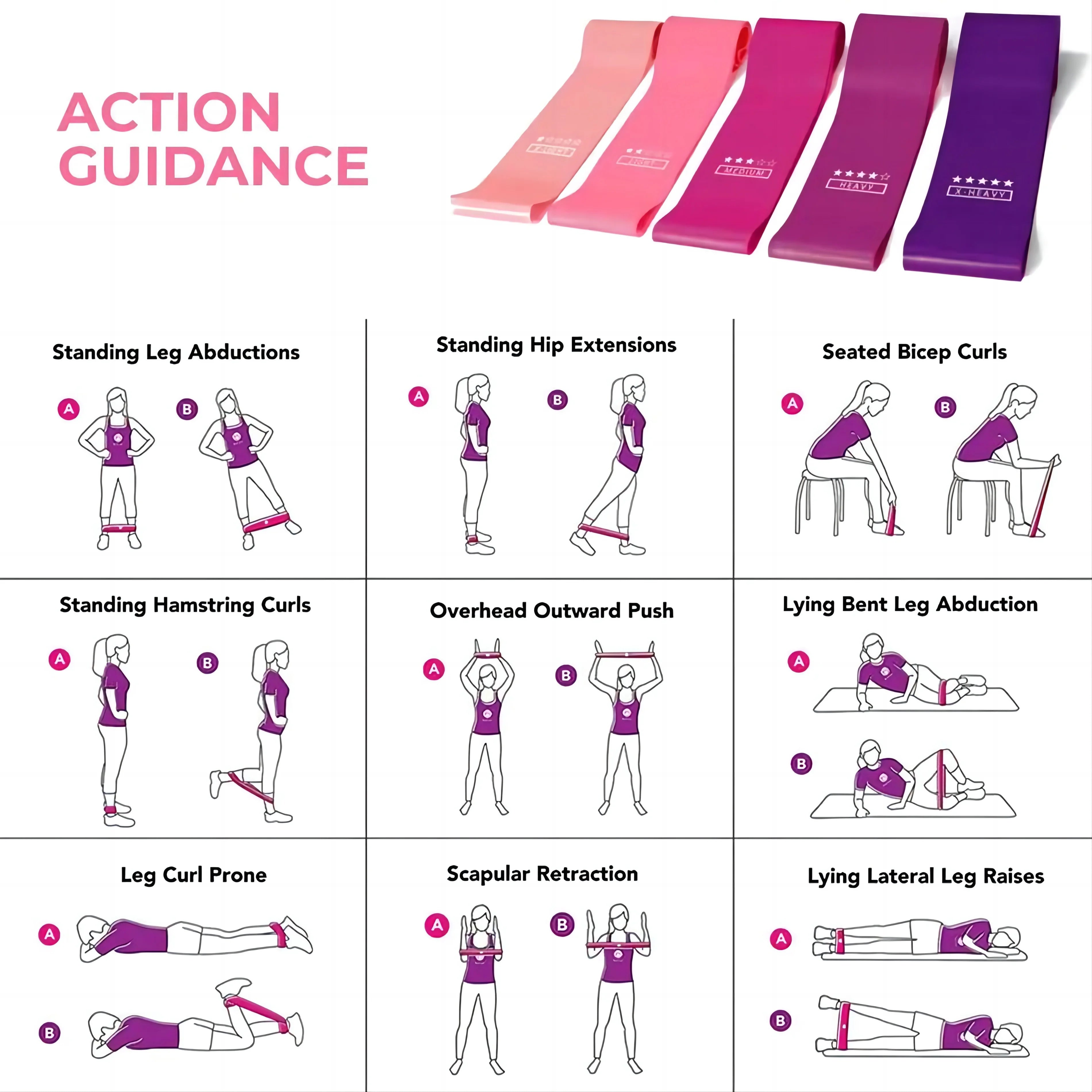 Showlu Fitness Elastic Resistance Bands set for home yoga, Pilates, Crossfit, and gym workouts, ideal for stretching and strength training.