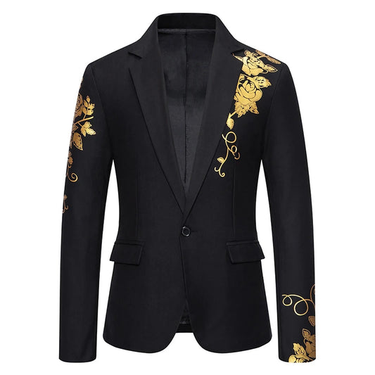 New Fashion Paisley Hot Stamping Print Mens Suit Coat Casual Business Wedding Slim Fit Suit Single Buckle Suit Party Coat Office SHOWLU FASHION STORE
