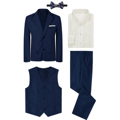 Boys Suit Set Kid Wedding Tuxedo Teenager Easter Formal Outfit Halloween Chritmas Birthday Party Gift School Performance Blazer