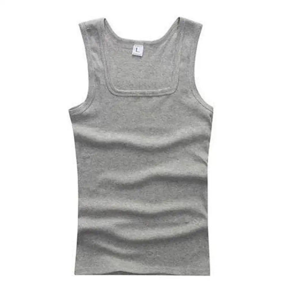 Men's breathable cotton fitness tank top by Showlu Fashion Store, sleeveless design, ideal for workout and casual wear