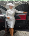 White large linen fascinator hat by SHOWLU FASHION STORE, designed for weddings and derbies, featuring elegant, textured fabric.