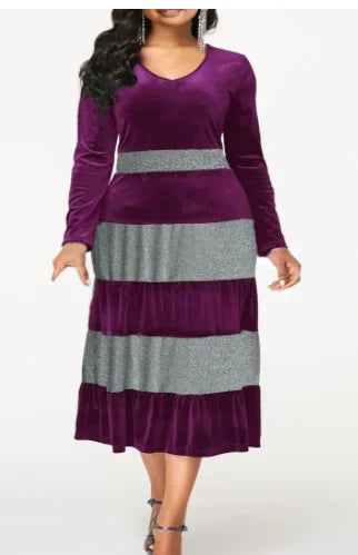 Women's V-neck Ankara African dress by SHOWLU FASHION STORE, slim fit style suitable for office or party occasions.