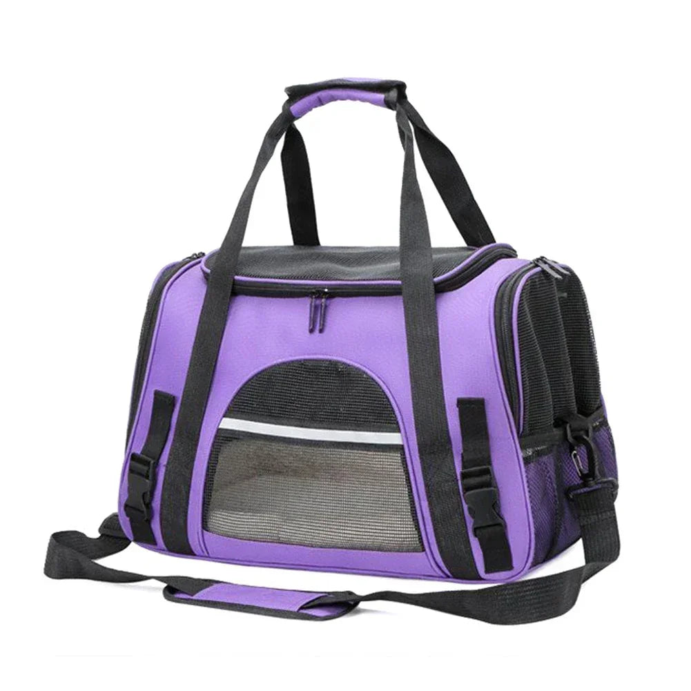 Showlu breathable dog carrier backpack with cushion for travel, featuring adjustable straps and mesh panels for comfort.