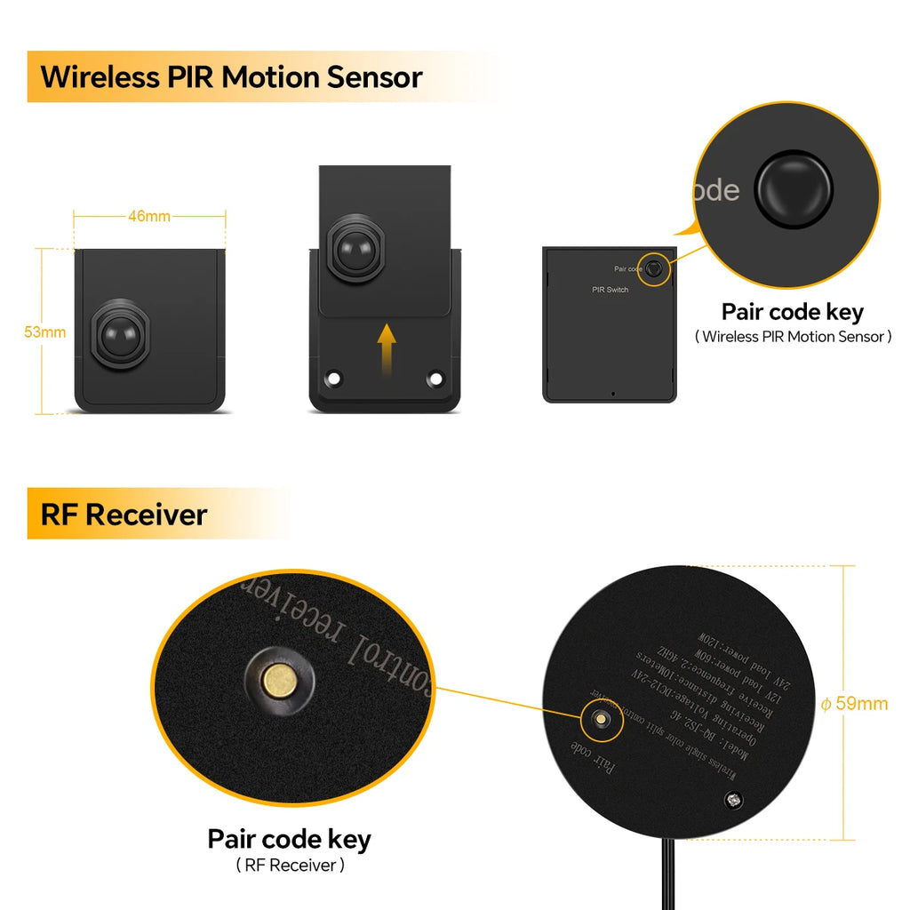 Showlu Smart COB Motion Sensor LED Strip Light Kit showing flexible LED strip with motion sensor for smart lighting.