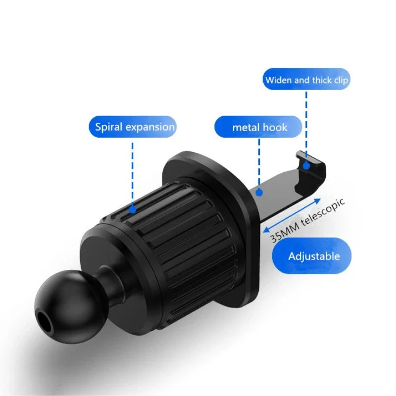 SHOWLU FASHION STORE gravity car phone holder with 360° air vent mount, secure hook design for easy phone access in vehicles.