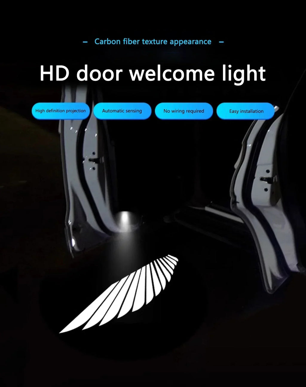 Showlu Smart General car door logo projector displaying illuminated logo on ground when door is open