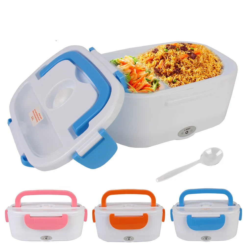 Showlu electric heated lunch box with portable design, 12V and 220V food warmer for on-the-go meal heating