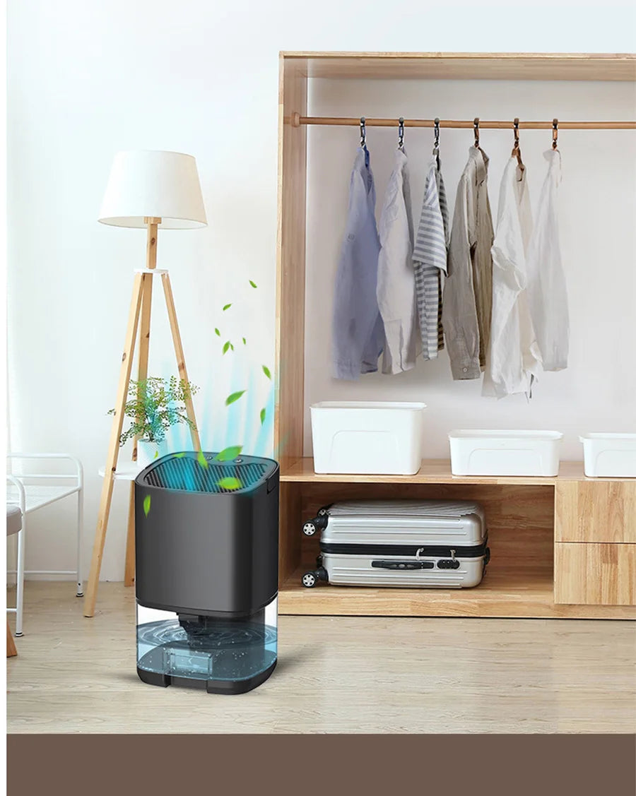 Showlu Smart Xiaomi Mini Electric Dehumidifier 1000ML compact device with water tank and control panel for moisture removal.