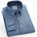 Men's plaid striped dress shirt by Showlu Fashion, long sleeve cotton shirt ideal for spring and autumn casual or light business wear.