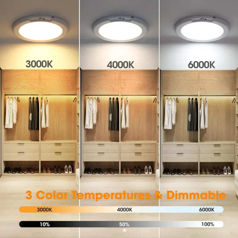 Wireless rechargeable Miflame Motion Sensor Ceiling Light with remote control, modern design for easy installation and energy efficiency.