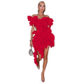 African Party Evening Dresses for Women Summer Sexy 2024 African Sleevelss Polyester Solid Color Pleat Dress Africa Clothing