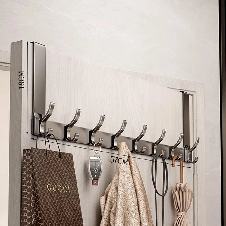 Showlu Smart General wall-mounted multi hooks with multiple metal hooks for organizing entryways or closets.
