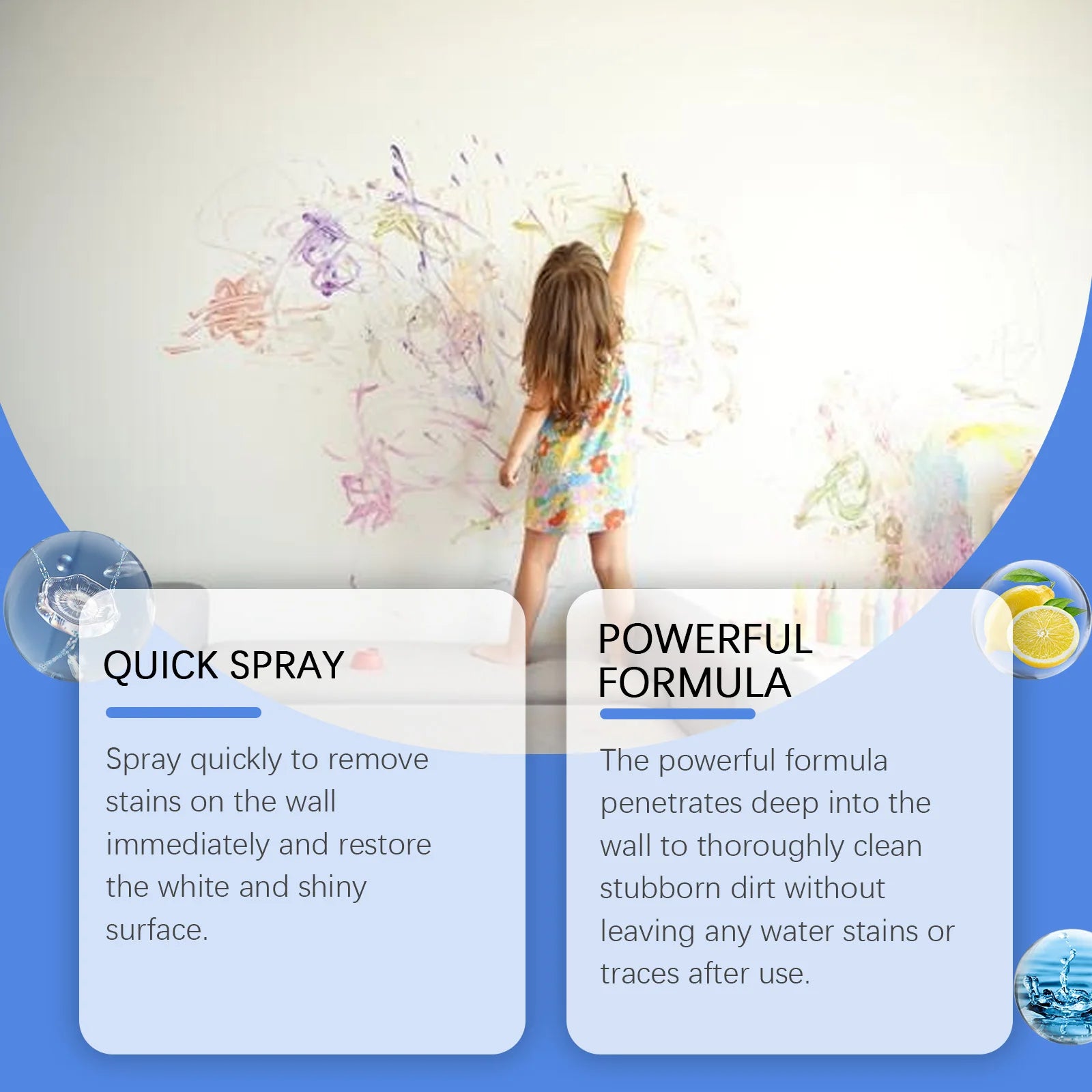 Showlu Smart General laundry stain remover foam on a white fabric surface, showing its foaming action and easy application.