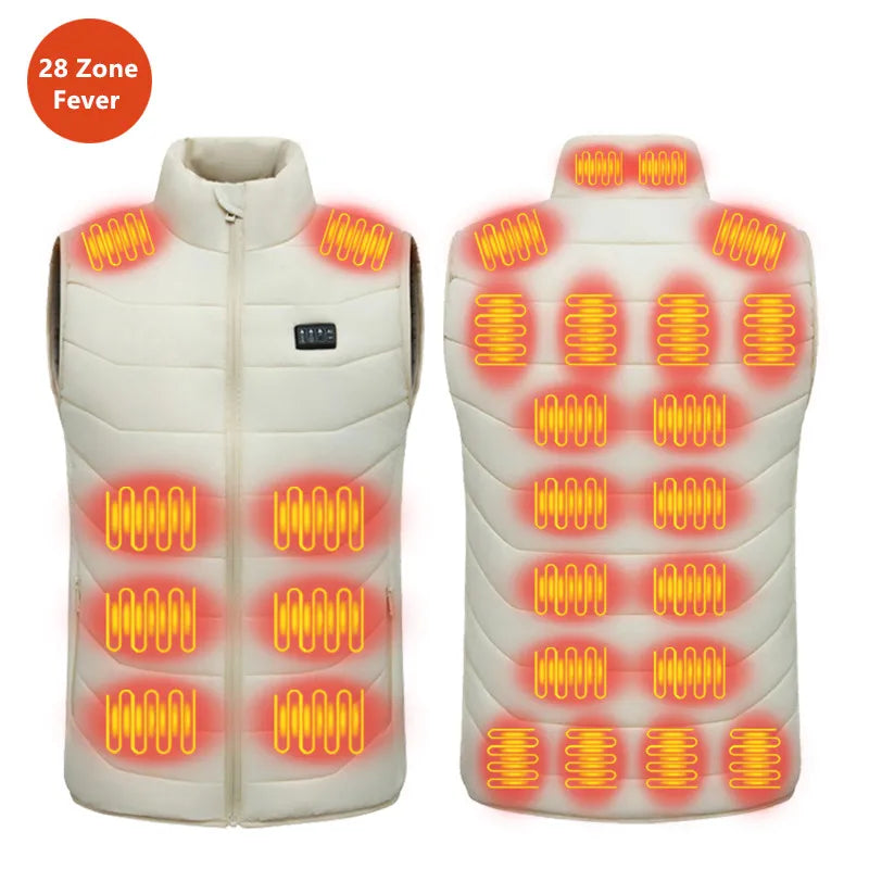 Men's heated winter vest jacket by Showlu Smart General, showing the insulated vest with heating elements and front zipper.