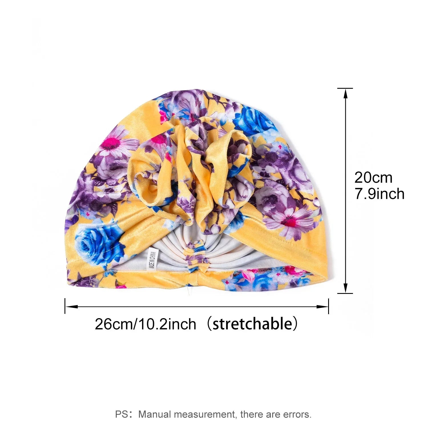 SHOWLU Women's Bohemia printed turban hat with floral Muslim hijab cap, stylish and comfortable for everyday wear