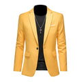 Men's slim fit business suit blazer by SHOWLU FASHION STORE, single-breasted design, tailored fit, in classic dark color.