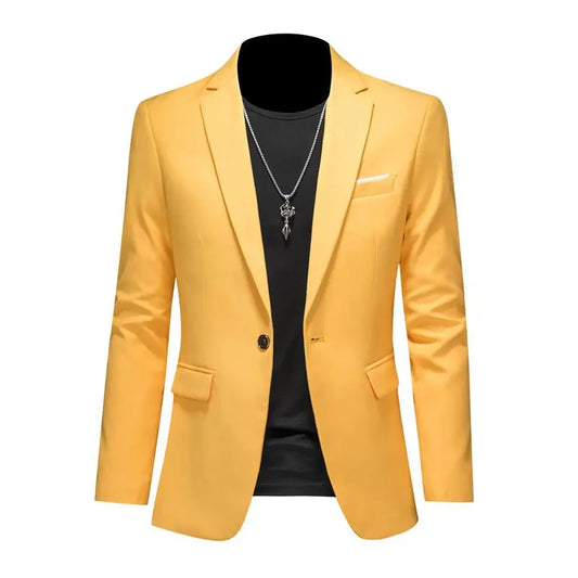 Plus Size 6XL-M Spring Men Solid Suit Jackets Casual Business Formal Blazer Jacket Fashion Mens Formal Wedding Party Blazers