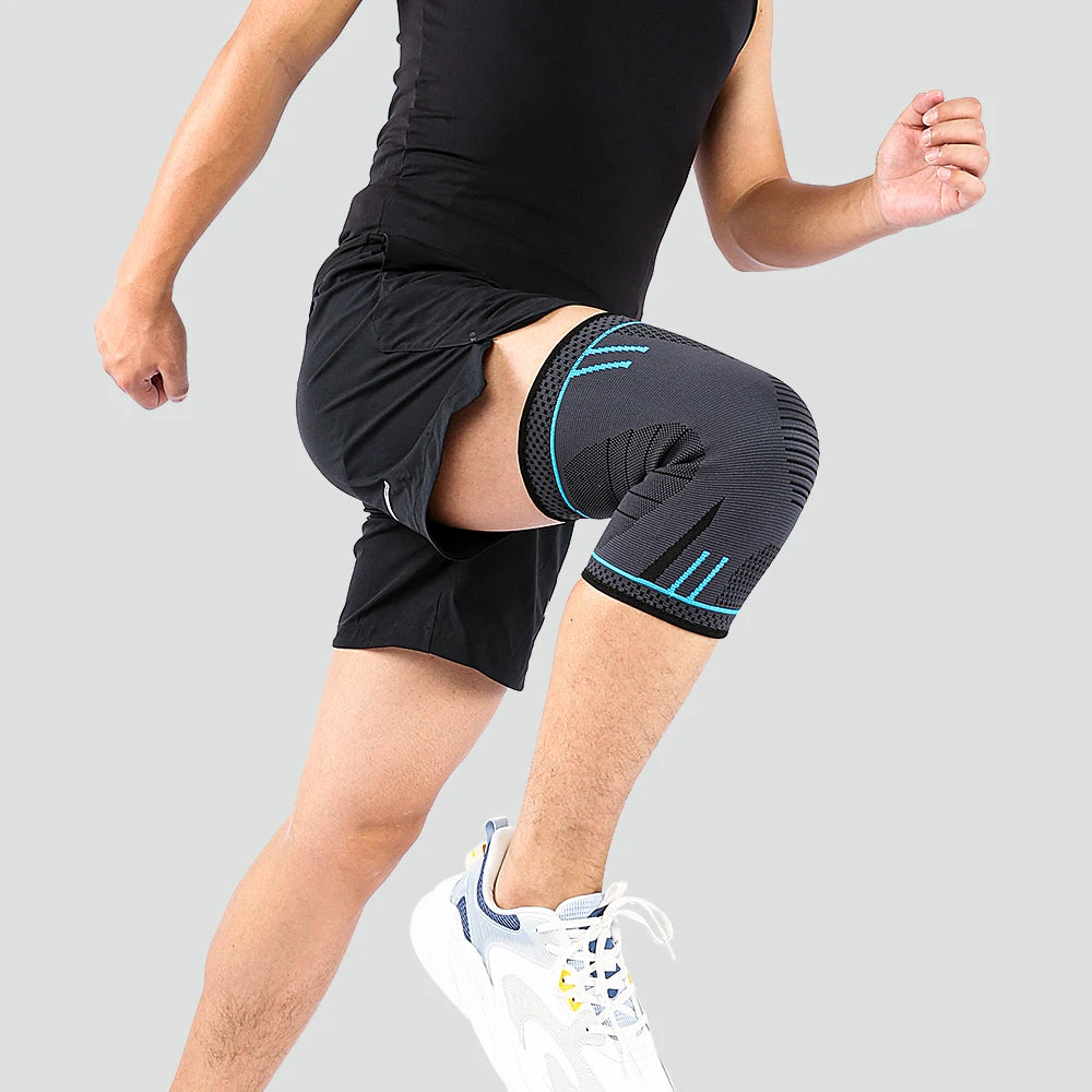 Showlu Fashion Store compression knee support sleeve with elastic knee pads and brace, ideal for basketball, volleyball, and running.