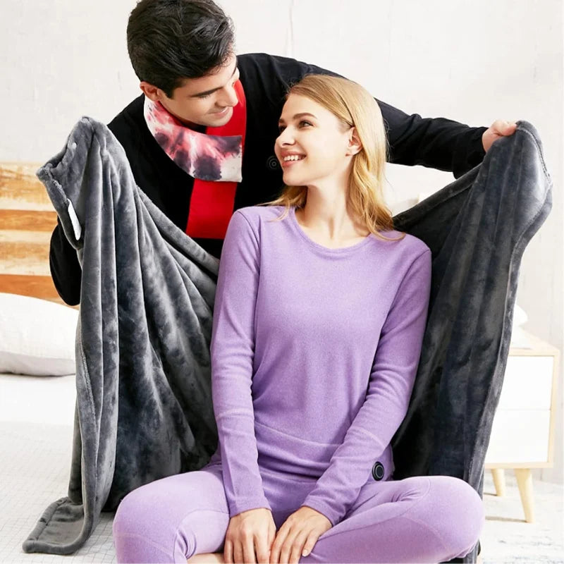 Showlu Smart General USB heated blanket shawl with 3-level electric warmth setting, cozy and portable for winter comfort.