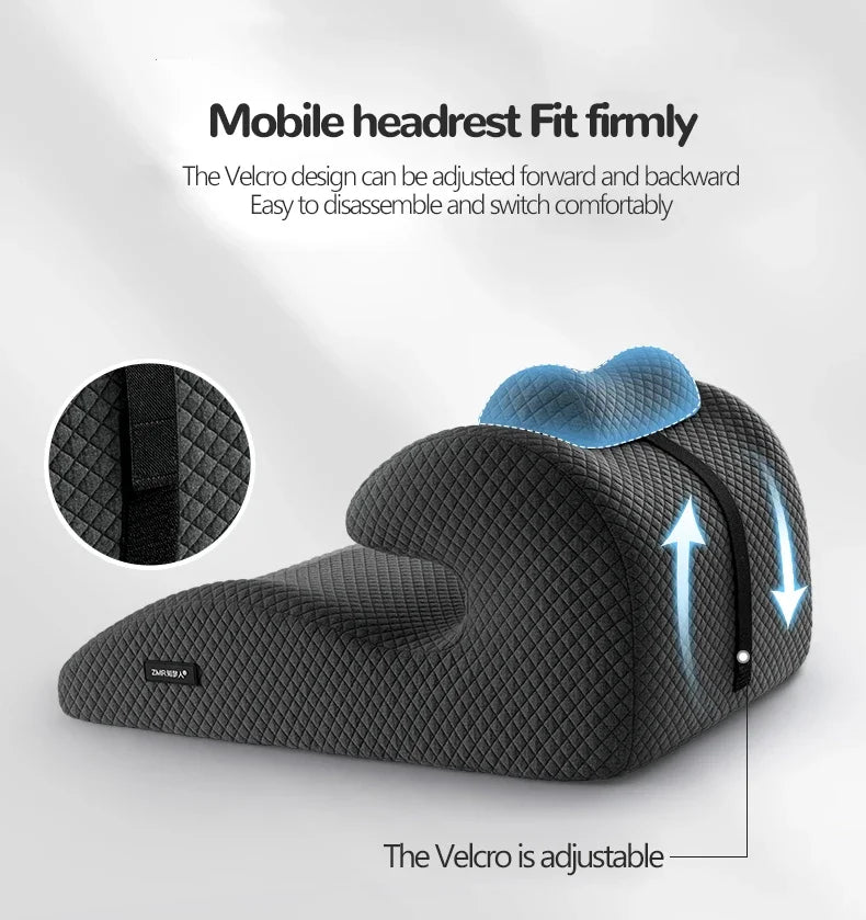 Memory foam butt cushion by HEHUAI, designed for prone positioning, shown on a bed for comfort and support.