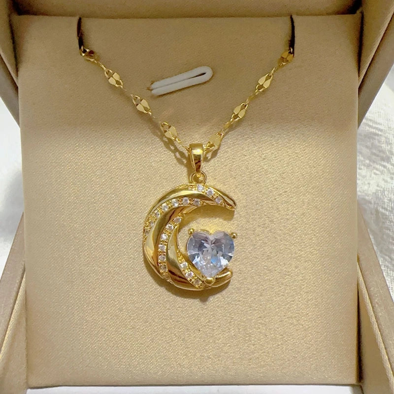 Heart-shaped pendant necklace by ZHIXUN featuring a hollow zinc alloy design, perfect for party jewelry.