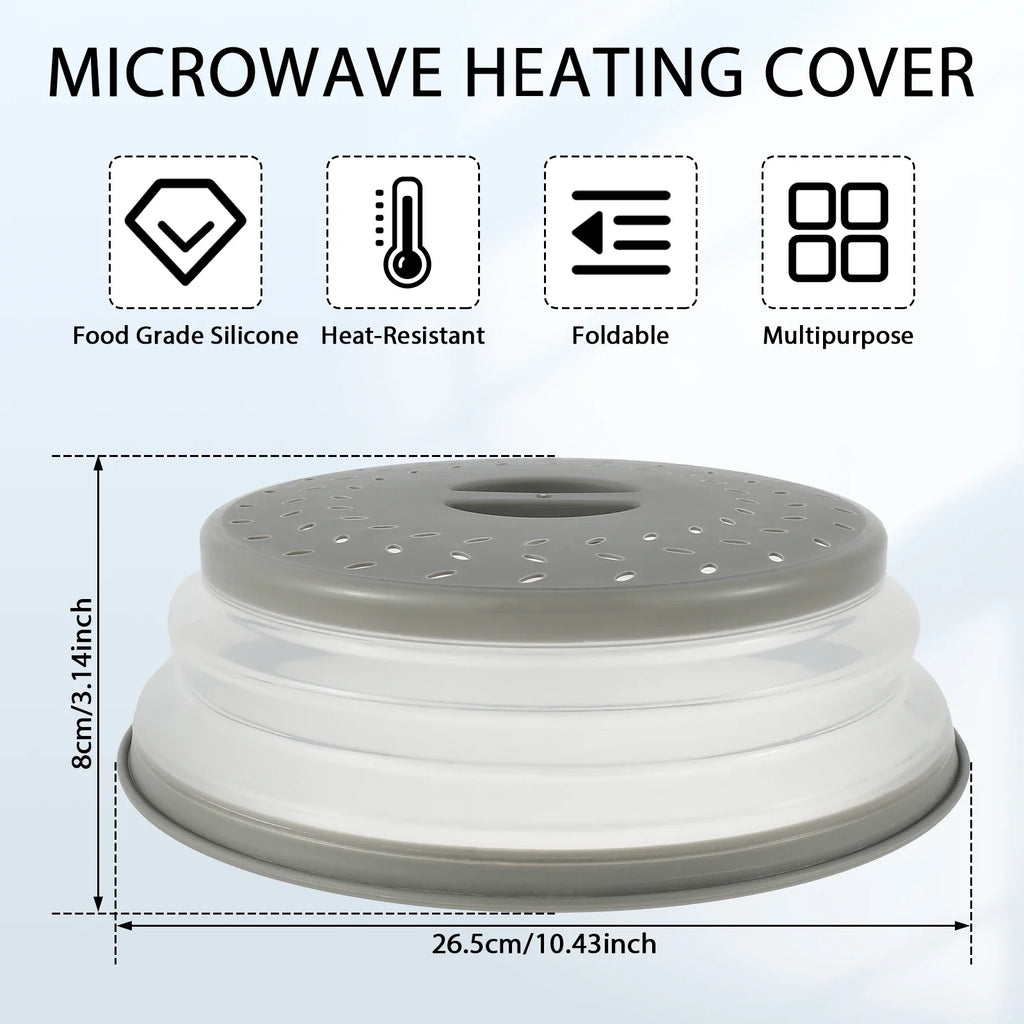 Showlu Smart General silicone microwave cover with vent holes, designed to prevent splatters and keep food warm during heating.