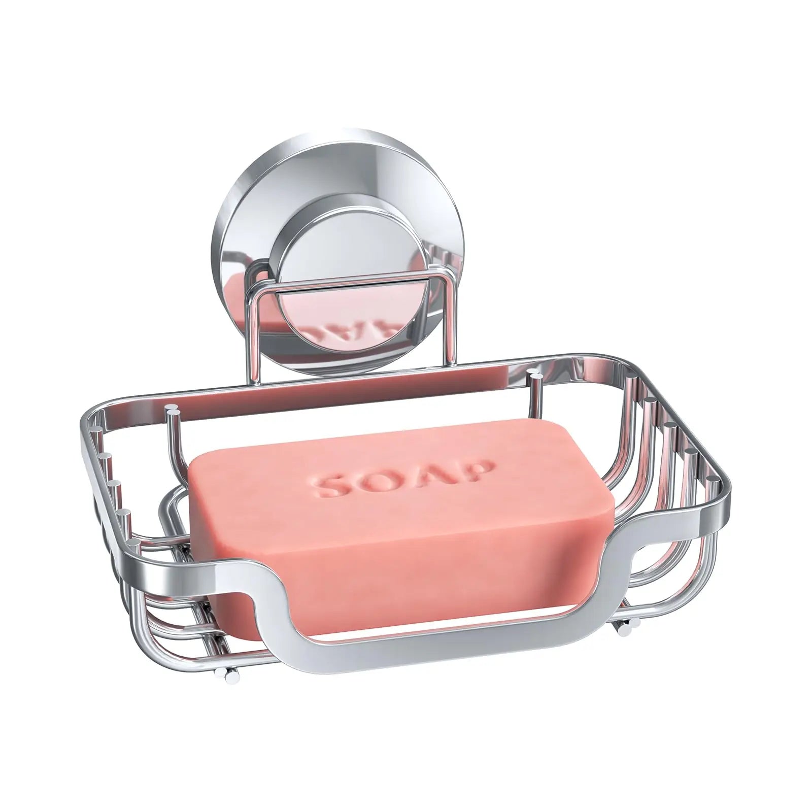 Wall mounted soap holder with drain from Showlu Smart General, featuring a sleek design for bathroom organization.