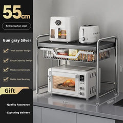 Kitchen Countertop Microwave Oven Shelf Rack Utensils Tableware Rice Cooker Storage Cupboard Air Fryer Shelf Organizer Holder