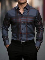 High Quality Men's Leopard Printed Button Shirt Baroque Chain Long Sleeves Party Casual Flap Long Sleeves