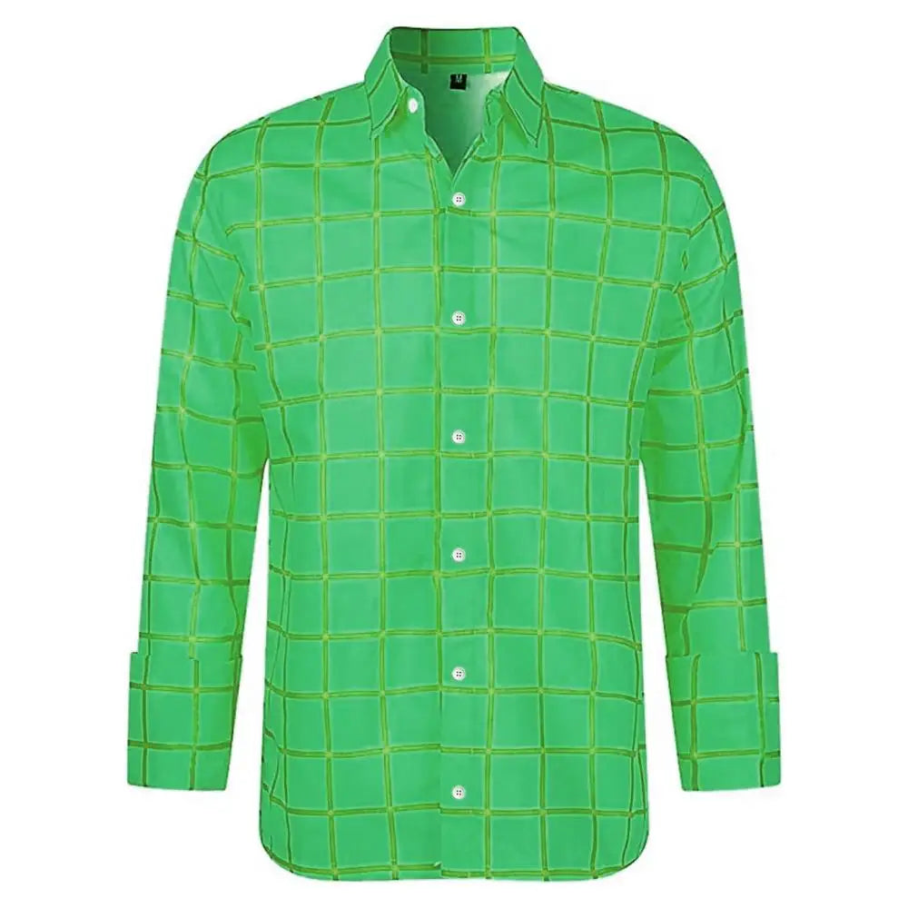 Men's and women's casual plaid long sleeve shirt with 3D print, summer style, unisex fashion from Showlu Fashion Store.