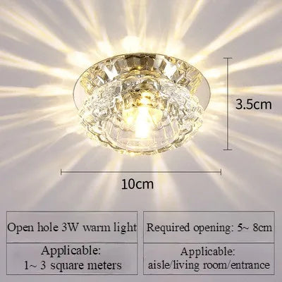 Modern crystal LED ceiling lamp by Showlu, flush mount lotus design, ideal for porch lighting and contemporary home decor.