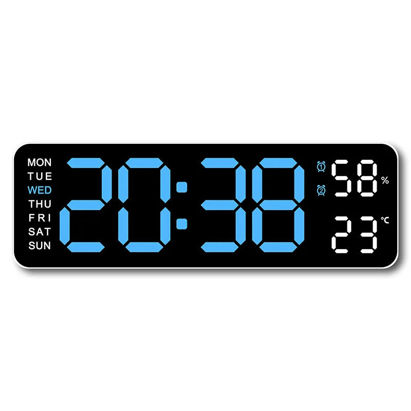 Large LED digital wall clock with USB alarm and easy-to-read display, branded Showlu Smart General.