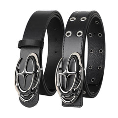 Men's Belt Punk Alien Buckle Belt Vintage Gothic Y2K Belt Men or Women Street Punk PU Leather Designer Waistband Pair with Jeans