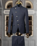 Slim fit men's wedding tuxedo by SHOWLU FASHION STORE, featuring a stand collar cotton suit with a two-piece design.