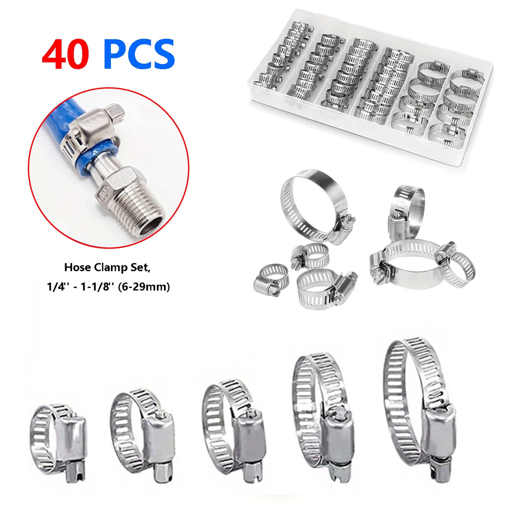 Showlu Smart General hose clamp set showing metal clamps with screw fasteners for securing hoses and tubing.