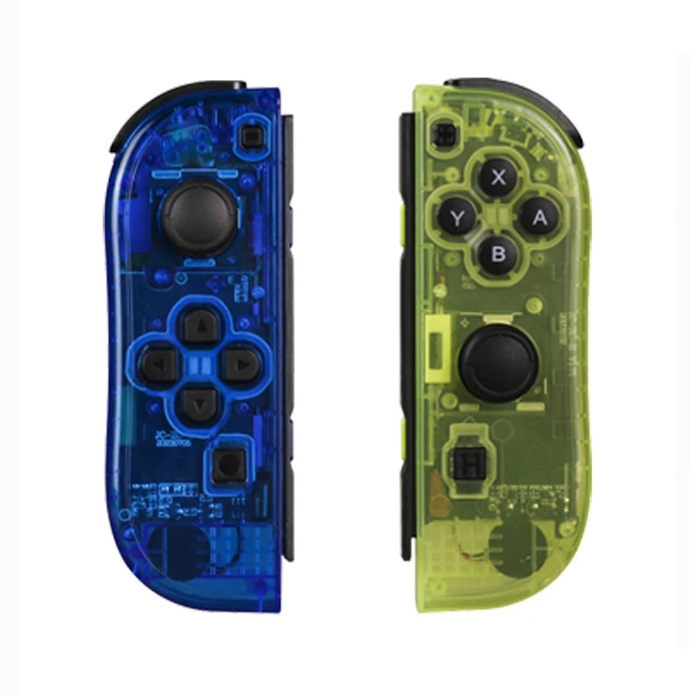 Wireless Joy Cons gamepad for Nintendo Switch with Bluetooth, vibration, turbo, and wake-up function, featuring ergonomic joysticks.