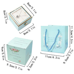 1PC Rotating Eternal Rose Flower Jewelry Box Ring Earrings Necklace Storage Boxes Wedding Valentine's Day Gift Boxes for Lovers