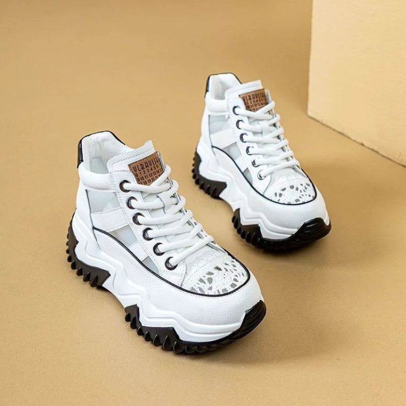 2024 Showlu Fashion women's mesh sandal with hollow out design, round toe, wedge heel, casual sporty style, Roman retro look