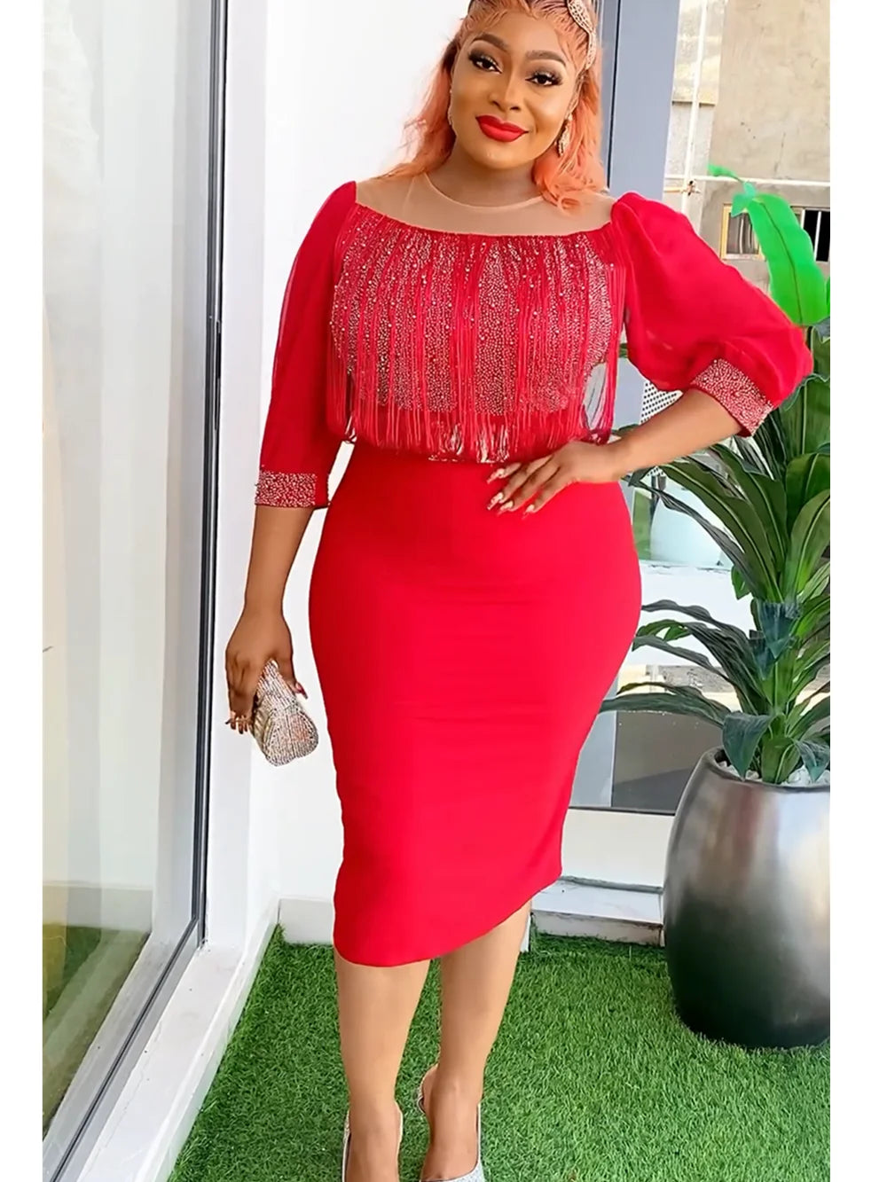 Elegant African dress for women, showcases vibrant dashiki Ankara fabric, long plus size summer wedding party gown.